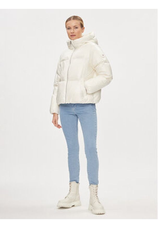TOMMY HILFIGER - Tommy Hilfiger Kurtka puchowa New York Gloss WW0WW40836 Écru Relaxed Fit. Materiał: syntetyk