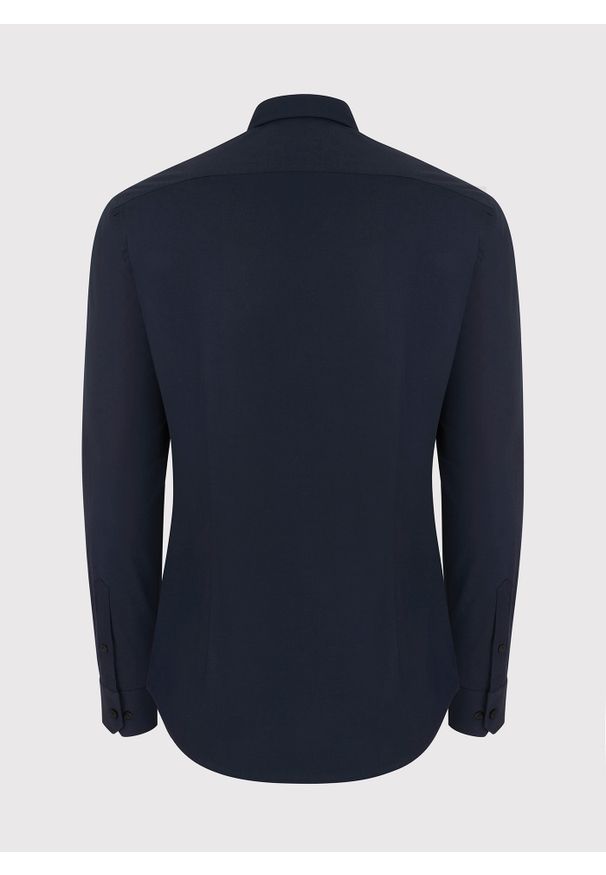 Pako Lorente - PAKO LORENTE – Granatowa gładka koszula męska. Okazja: na ślub cywilny, na wesele. Kolor: niebieski, czerwony. Materiał: elastan, bawełna. Wzór: gładki. Styl: elegancki