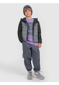 4f - 4F Kurtka puchowa z wypełnieniem syntetycznym chłopięca - szara 122 (6-7 lat). Okazja: na co dzień. Kolor: szary. Materiał: puch, syntetyk. Sezon: lato. Styl: klasyczny, casual #2