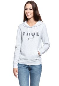 Mustang - BLUZA MUSTANG Bella H Embroidery Light grey melange 1008016 4141. Wzór: nadruk #4