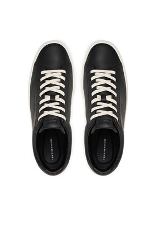 TOMMY HILFIGER - Tommy Hilfiger Sneakersy Premium Dress Cupsole FM0FM05572 Czarny. Kolor: czarny. Materiał: skóra
