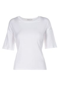 Born2be - Biały T-shirt Olothana. Kolor: biały. Długość rękawa: krótki rękaw. Długość: krótkie. Styl: klasyczny
