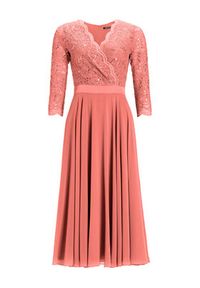 Swing Sukienka koktajlowa 5AE29100 Koralowy Regular Fit. Kolor: pomarańczowy. Materiał: syntetyk. Styl: wizytowy #5