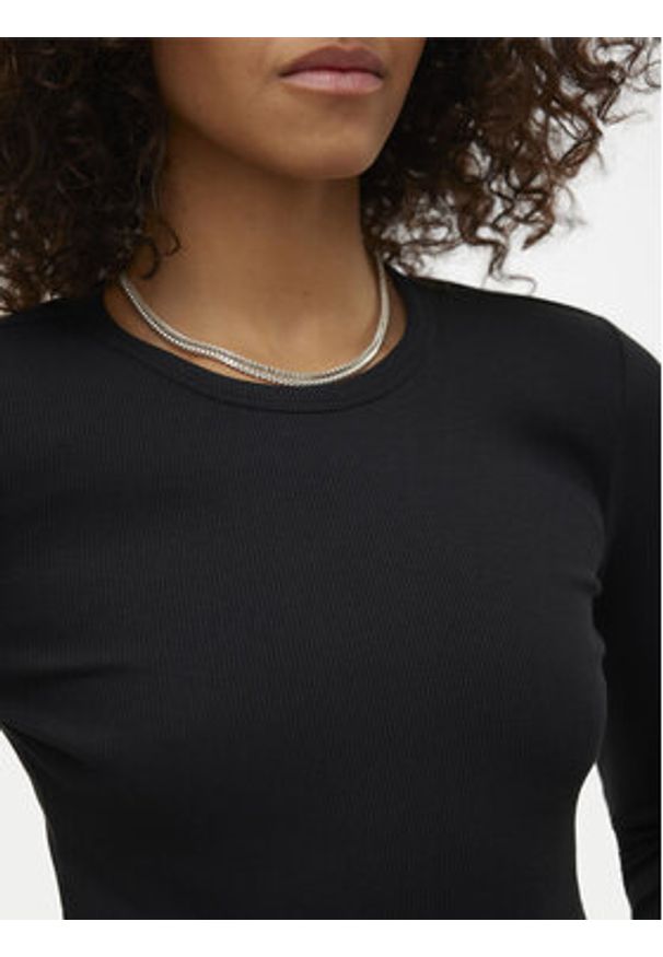Vero Moda Bluzka Chloe 10306897 Czarny Slim Fit. Kolor: czarny. Materiał: bawełna