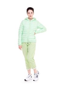 LEONE 1947 APPAREL - Podstawowa damska kurtka z kapturem. Typ kołnierza: kaptur. Kolor: zielony. Materiał: tkanina. Sport: turystyka piesza