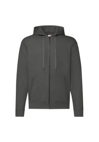 FRUIT OF THE LOOM - Klasyczna Kurtka Z Kapturem Dla Dorosłych Unisex. Typ kołnierza: kaptur. Kolor: szary