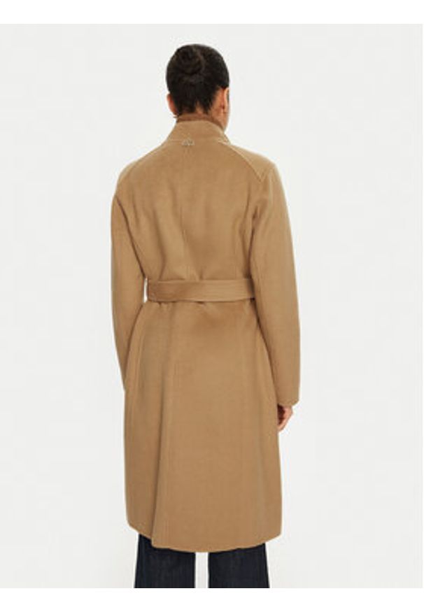 Liu Jo Płaszcz wełniany WF4060 T4627 Brązowy Regular Fit. Kolor: brązowy. Materiał: syntetyk