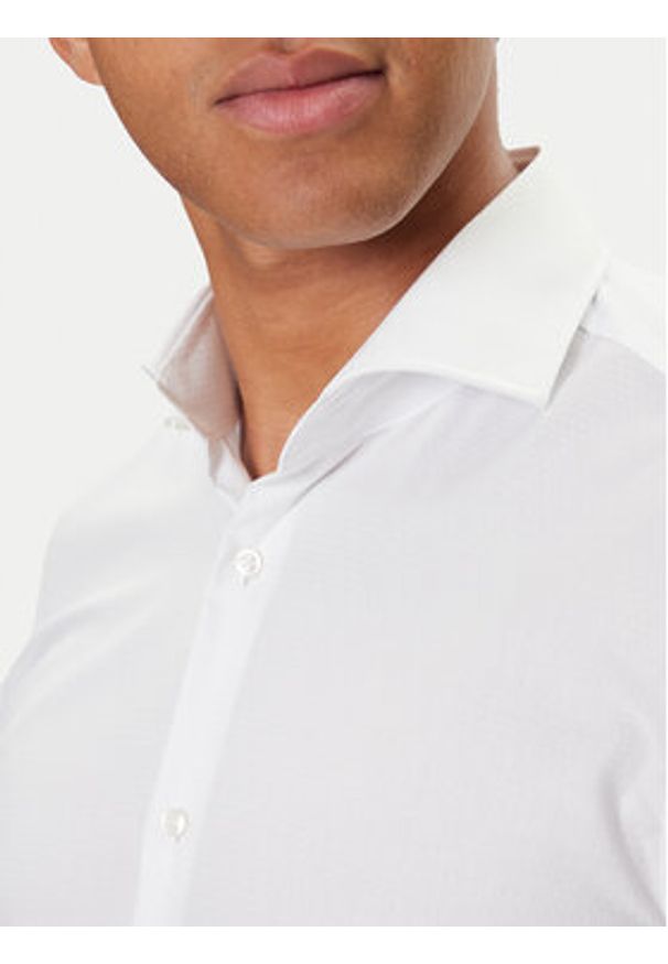 BOSS Koszula H-Hank 50550925 Biały Slim Fit. Kolor: biały. Materiał: bawełna