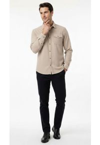 Męska Wygodna Koszula Weekendowa – Brave Soul - Beżowa. Okazja: na co dzień. Kolor: brązowy, beżowy, wielokolorowy. Materiał: bawełna. Styl: casual, klasyczny #3