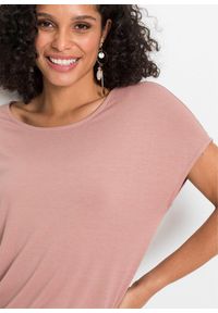 bonprix - T-shirt z miękkiej mieszanki wiskozy. Kolor: różowy. Materiał: wiskoza #3