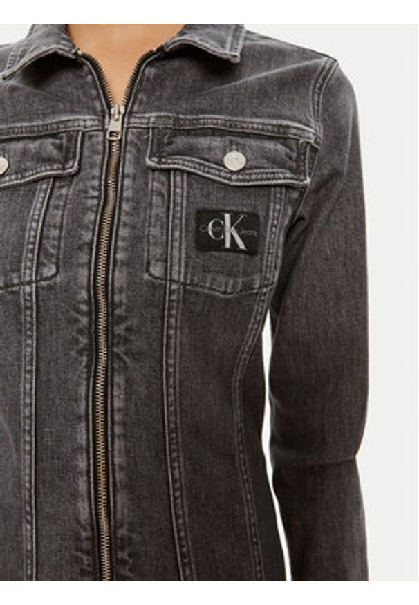 Calvin Klein Jeans Sukienka jeansowa J20J223667 Niebieski Regular Fit. Kolor: niebieski. Materiał: bawełna