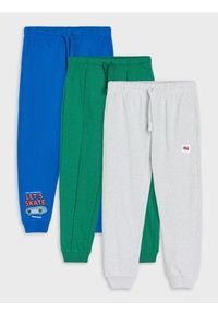 Sinsay - Spodnie dresowe 3 pack - niebieski. Kolor: niebieski. Materiał: dresówka