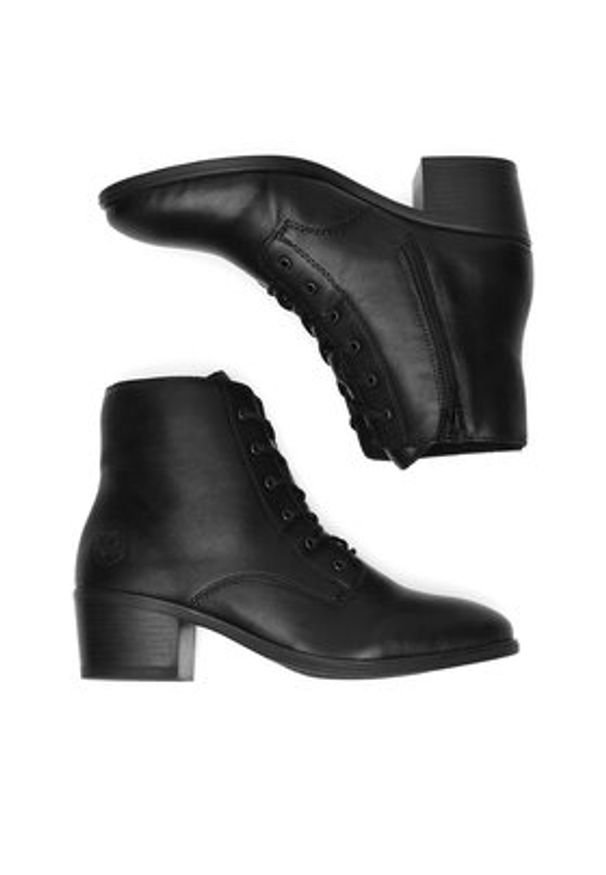 Rieker Botki 73930-00 Czarny. Kolor: czarny. Materiał: materiał