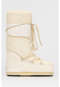 Moon Boot - Śniegowce Nylon 14004400.MOON.BOOT.NYLO-CREAM. Nosek buta: okrągły. Zapięcie: sznurówki. Kolor: beżowy. Materiał: nylon