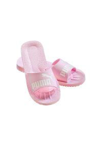 Klapki damskie Puma Purecat. Zapięcie: bez zapięcia. Kolor: różowy. Materiał: syntetyk, materiał. Szerokość cholewki: normalna. Sport: turystyka piesza #1