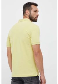 Calvin Klein Jeans polo męski kolor żółty z nadrukiem. Typ kołnierza: polo. Kolor: żółty. Materiał: dzianina. Długość: krótkie. Wzór: nadruk #4