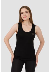 Emporio Armani - EMPORIO ARMANI Czarny damski top, Rozmiar S. Kolor: czarny