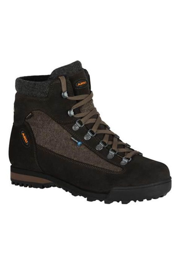 Buty trekkingowe męskie Aku Slope Warm Gtx. Wysokość cholewki: za kostkę. Zapięcie: sznurówki. Kolor: brązowy. Materiał: zamsz. Szerokość cholewki: normalna. Sport: turystyka piesza