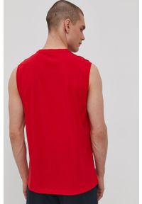 EA7 Emporio Armani - T-shirt. Okazja: na co dzień. Kolor: czerwony. Wzór: nadruk. Styl: casual