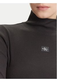 Calvin Klein Jeans Golf LV047D203G Czarny Slim Fit. Typ kołnierza: golf. Kolor: czarny. Materiał: bawełna