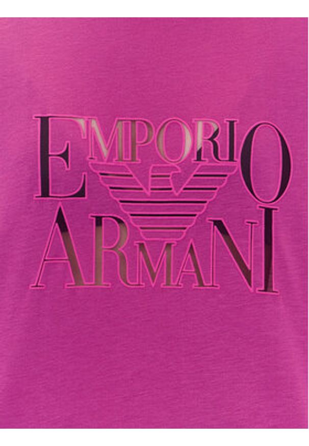 Emporio Armani T-Shirt EW000616 AF12187 UA227 Różowy Loose Fit. Kolor: różowy. Materiał: wiskoza