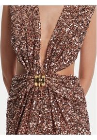 Elisabetta Franchi Sukienka wieczorowa ABR4852E2 181 Brązowy Regular Fit. Kolor: brązowy. Materiał: syntetyk. Styl: wizytowy #5