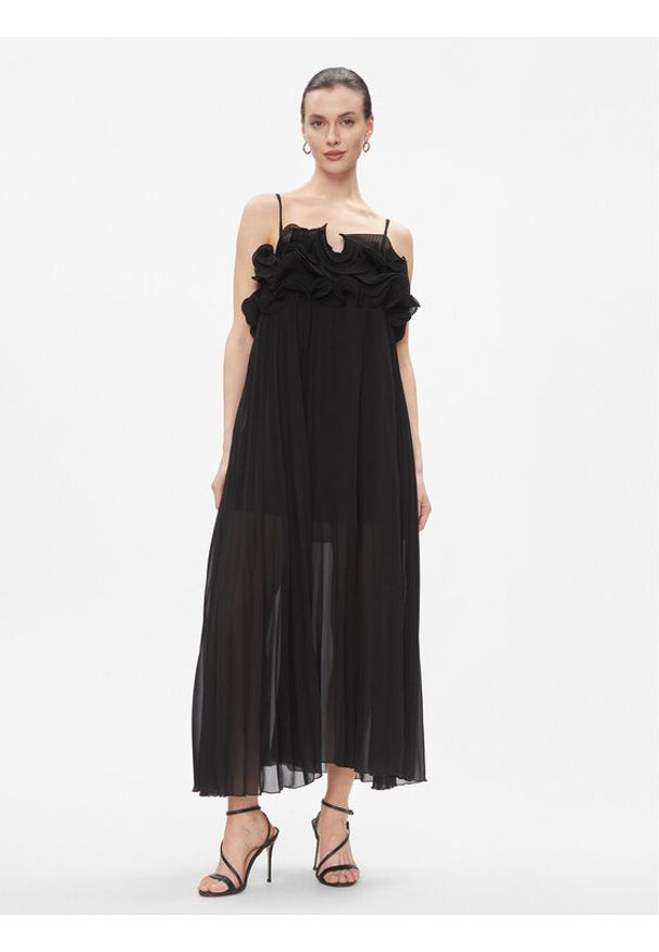 ViCOLO Sukienka koktajlowa TR1108 Czarny Regular Fit. Kolor: czarny. Materiał: syntetyk. Styl: wizytowy