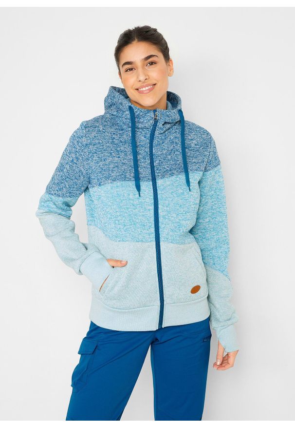 bonprix - Bluza rozpinana. Kolor: niebieski. Materiał: materiał