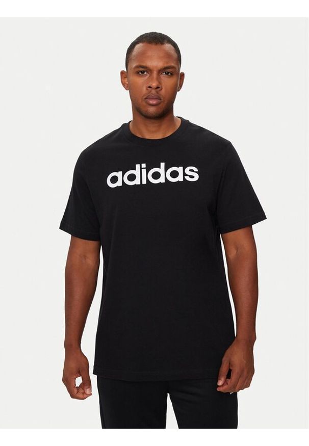 Adidas - adidas T-Shirt Essentials Single Jersey Linear Embroidered Logo T-Shirt IC9274 Czarny Regular Fit. Kolor: czarny. Materiał: bawełna