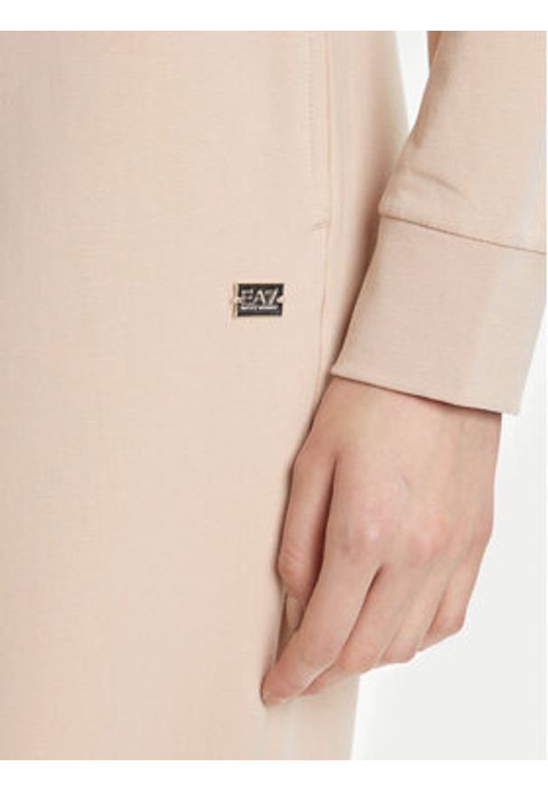 EA7 Emporio Armani Dres 7W000464 AF13135 U1046 Beżowy Relaxed Fit. Kolor: beżowy. Materiał: bawełna