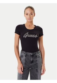Guess T-Shirt W5YI16 J1314 Czarny Regular Fit. Kolor: czarny. Materiał: bawełna
