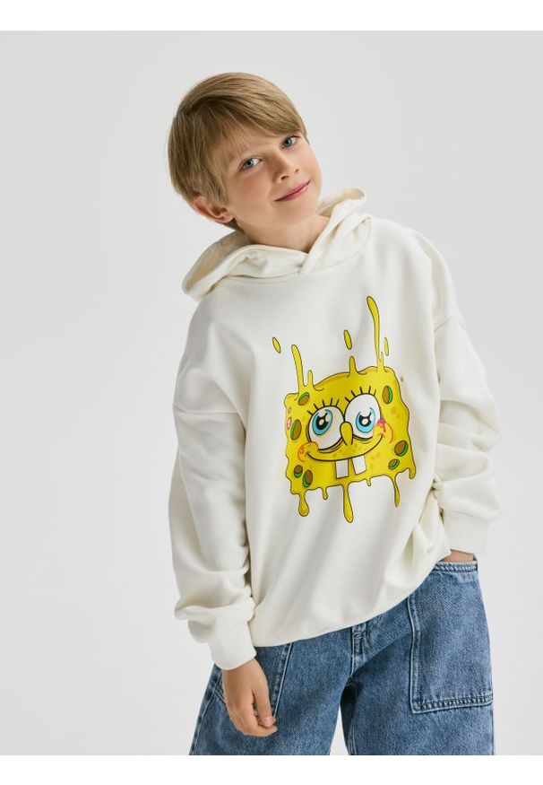 Reserved - Bluza SpongeBob - złamana biel. Materiał: bawełna, dzianina