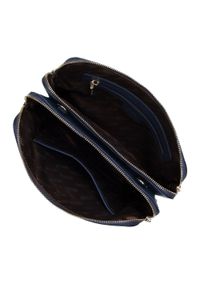 Wittchen - Damska listonoszka skórzana dwukomorowa klasyczna granatowa. Kolor: niebieski. Wzór: haft. Dodatki: z haftem. Materiał: skórzane. Styl: klasyczny #4