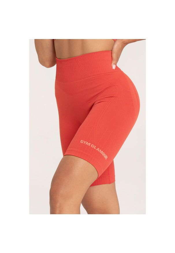 GYM GLAMOUR - Bikery fitness damskie Gym Glamour push up 2.0. Kolor: pomarańczowy. Sport: fitness