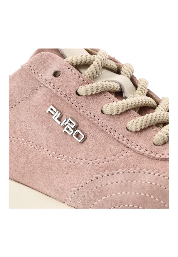 Sneakersy damskie Filippo, cholewka skóra naturalna zamszowa sznurowanie klasyczny niski fason kontrastowe wstawki przy pięcie masywna podeszwa, różo. Zapięcie: sznurówki. Kolor: różowy. Materiał: zamsz, skóra. Szerokość cholewki: normalna