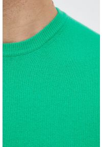 United Colors of Benetton - Sweter wełniany. Okazja: na co dzień. Kolor: zielony. Materiał: wełna. Długość rękawa: długi rękaw. Długość: długie. Styl: casual #5