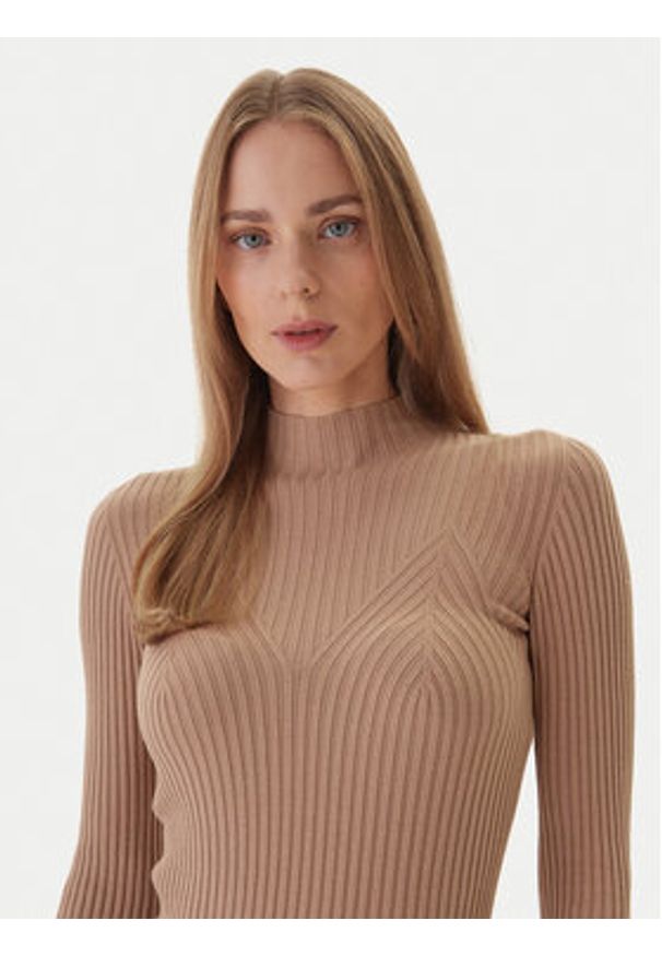 Kontatto Sweter 3M0814C Beżowy Regular Fit. Kolor: beżowy. Materiał: syntetyk