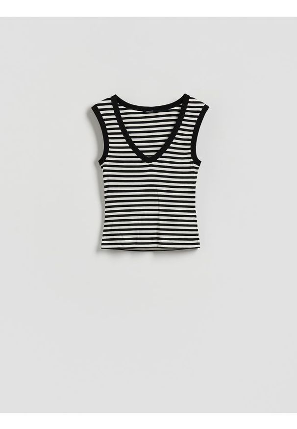 Reserved - Top z modalem - wielobarwny. Materiał: dzianina