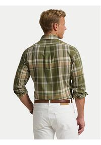Polo Ralph Lauren Koszula 710960639001 Zielony Custom Fit. Typ kołnierza: polo. Kolor: zielony. Materiał: bawełna #4