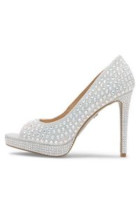 Nine West Szpilki MAIRA SY8020-9NW Srebrny. Kolor: srebrny. Materiał: materiał. Obcas: na szpilce #6