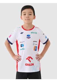 4f - 4F Koszulka meczowa replika domowa z sezonu 2024/2025 dziecięca 4F x Zaksa Kędzierzyn-Koźle - multikolor 110/116. Okazja: do domu. Typ kołnierza: dekolt w serek. Kolor: wielokolorowy. Materiał: dzianina, włókno, materiał, syntetyk. Wzór: gładki, nadruk, ze splotem. Sezon: lato. Styl: klasyczny, sportowy
