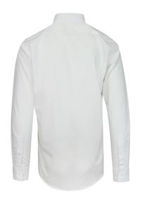 Chiao - Koszula Męska, Elegancka Biała z Długim Rękawem, 100% Bawełna, Taliowana -CHIAO. Okazja: do pracy, na spotkanie biznesowe. Kolor: biały. Materiał: bawełna. Długość rękawa: długi rękaw. Długość: długie. Wzór: aplikacja. Styl: elegancki #2