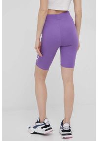 Karl Kani szorty damskie kolor fioletowy z aplikacją high waist. Stan: podwyższony. Kolor: fioletowy. Wzór: aplikacja #3