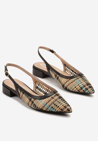 Renee - Czarne Szydełkowe Sandały Slingback Odirissea. Zapięcie: sprzączka. Kolor: czarny. Sezon: lato. Obcas: na szpilce. Styl: elegancki #3