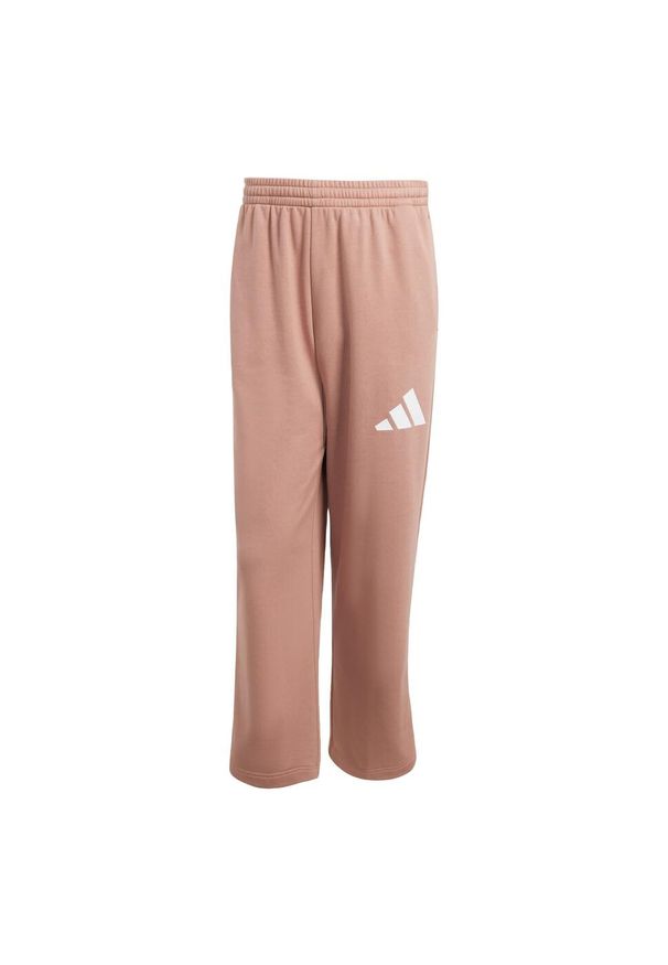 Adidas - Spodnie Essentials Wide Leg 3 Bar Logo. Kolor: biały, różowy, wielokolorowy. Materiał: materiał. Sport: fitness