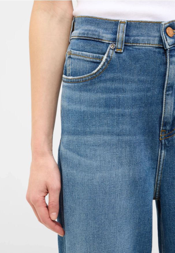 Damskie Spodnie Jeansowe Mustang Style Luise Wide Denim Blue 1016553 5000 521