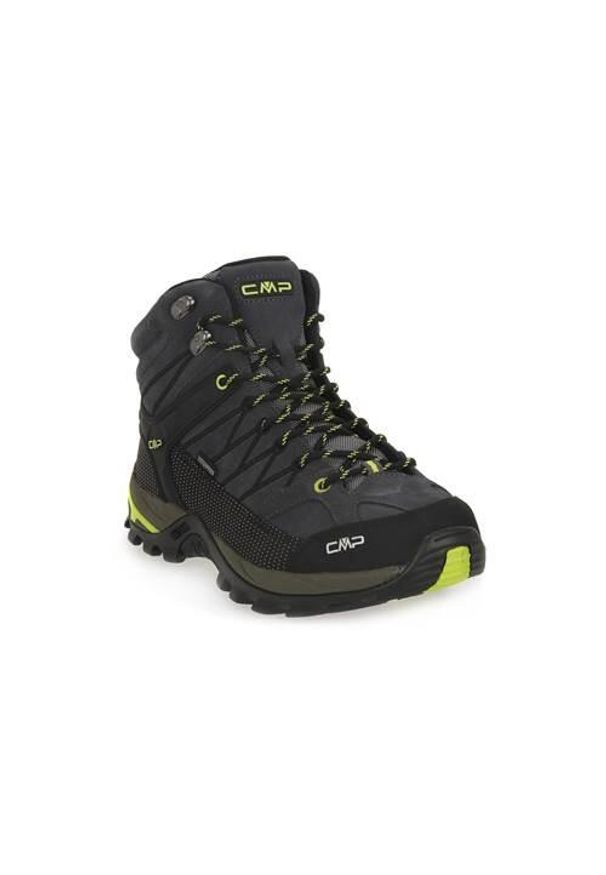 Buty trekkingowe męskie CMP Rigel Mid. Wysokość cholewki: za kostkę. Zapięcie: sznurówki. Kolor: czarny, wielokolorowy, żółty. Materiał: materiał. Szerokość cholewki: normalna. Sport: turystyka piesza