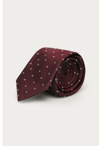 Calvin Klein - Krawat. Kolor: brązowy. Materiał: tkanina, jedwab #1