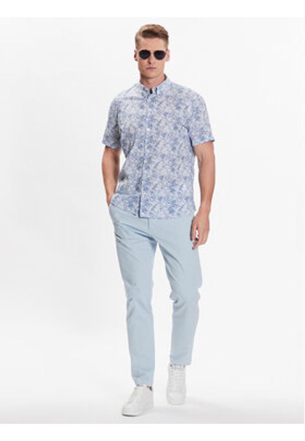CINQUE Chinosy Ciwood_2 2051 Błękitny Slim Fit. Kolor: niebieski. Materiał: bawełna