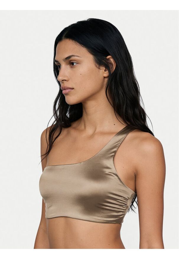 Calvin Klein Swimwear Góra od bikini LV00Q61114 Brązowy. Kolor: brązowy. Materiał: syntetyk